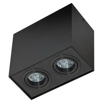 AZZARDO Stropní bodové přisazené svítidlo Azzardo Eloy 2 black/black AZ2138 GU10 2x50W IP20 18,5cm hranaté černé - AZZARDO AZZ AZ2138