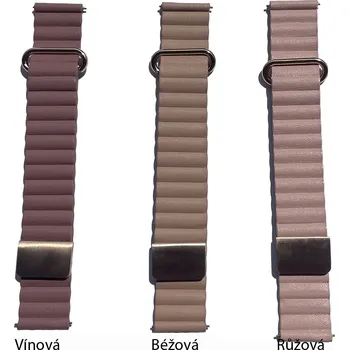 Příslušenství k chytrým hodinkám Magnetický Kožený Pásek Na Garmin Venu 2 Plus / Sq - Řemínek 20 Mm Barva: Růžová