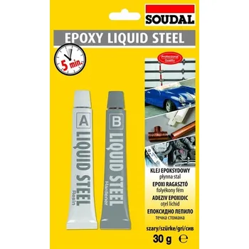 Průmyslové lepidlo SOUDAL Speciální lepidlo EPOXY LIQUID STEEL 2*15ml