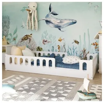 Dětská postýlka Montessori postel Mony 160/80 cm - bílá