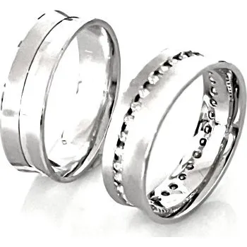 Prsten Ráj snubních prstenů | Super sleva - snubní prsteny z bílého zlata - skladem - 4780