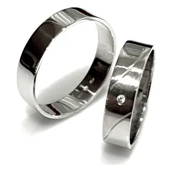 Prsten Ráj snubních prstenů | Oblíbené široké snubní prsteny z bílého zlata - skladem - 4675