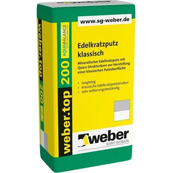 Omítka WEBER webertop 200 aqubalance - 4mm škrábaná omítka barevná hrubozrnná 25kg