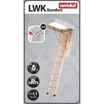 Schodiště FAKRO Půdní schody 280 LWK KOMFORT 55x111 cm - 3-dílné