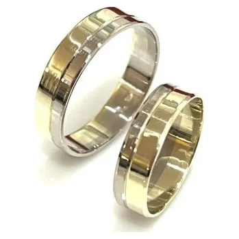 Prsten Ráj snubních prstenů | Snubní prsteny z bílého a žlutého zlata skladem - 4704