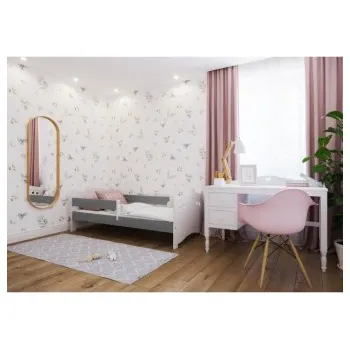 Postel Elisa 180/80 cm - bílá / šedá + matrace