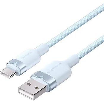 Datový kabel Vention USB 2.0 A Male to C Male 3A Cable 1M Blue Aluminum Alloy Type