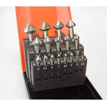 Vrták Sada 3bř. záhlubníků 4,3 - 25mm 90° HSS DIN335C Z7 , CZTOOL 746807