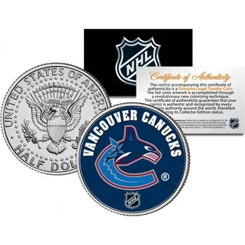 Merrick Mint VANCOUVER CANUCKS NHL Hockey JFK Kennedy americký půl dolaru - oficiálně licencovaná