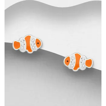 Náušnice Náušnice ze stříbra 925, zdobené barevným smaltem a křišťálovým sklem