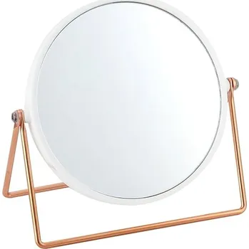 Kosmetické zrcátko MSV kosmetické zvětšovací zrcátko Pretty, bílé, plast, měděný stojánek