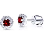 Cutie Jewellery Náušnice z bílého zlata pecky Z9002-3100 Ruby Dark