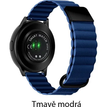 Příslušenství k chytrým hodinkám Magnetický Kožený Pásek Na Garmin Venu 2 Plus / Sq - Řemínek 20 Mm Barva: Tmavě Modrá