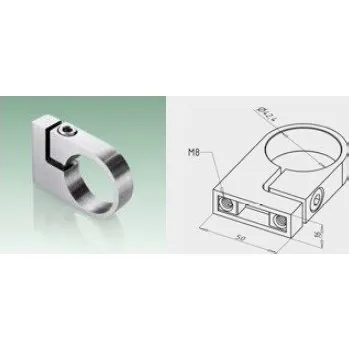 JAP Nerezová Objímka sloupku pro boční kotvení, AISI 304