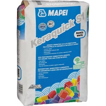Průmyslové lepidlo MAPEI KERAQUICK S1 bílý - Vysoce kvalitní cement. rychle tvrdnoucí deform. lepidlo 23kg