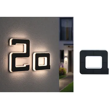 Venkovní osvětlení PAULMANN Solární LED domovní číslo a svítidlo písmeno A vč. vyměnitelné nabíjecí baterie IP44 3000K černá - PAULMANN P 94650