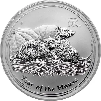 Stříbrná mince Rok Myši 1 oz 2008 Lunar II