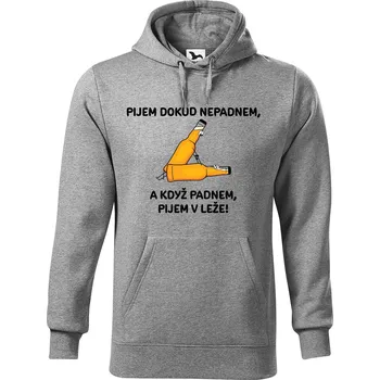 Pánská mikina DOBRÝ TRIKO Pánská mikina s potiskem PIJEM Velikost pánské mikiny: 5XL, Barva: Tmavě šedý melír