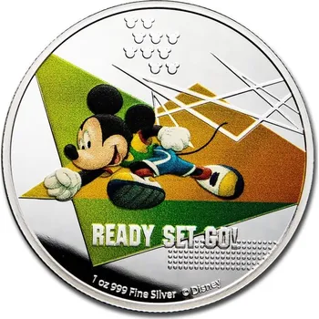 Stříbrná mince New Zealand Mint Disney Sports- Ready Set Go ! 1 Oz