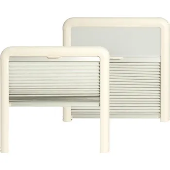 Příslušenství ke karavanu Kombinovaná plisovaná roleta a síťka proti hmyzu REMIflair IV šedá/bílá 800x550 mm