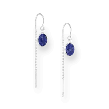 Náušnice Navlékací náušnice ze stříbra 925, zdobené Lápis Lazuli