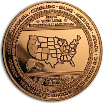 Osborne Mint Měděná mince Cannabis (Konopí) 1 Oz