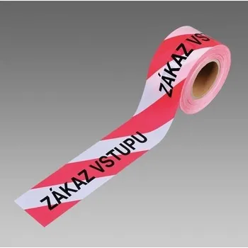 Výstražná páska DEN BRAVEN Bariérová páska 100mm*250bm červeno-bílá potistk ZÁKAZ VSTUPU