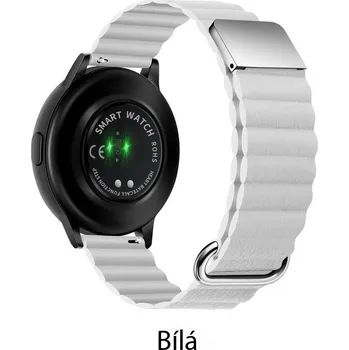 Příslušenství k chytrým hodinkám Magnetický Kožený Pásek Na Garmin Venu 2 Plus / Sq - Řemínek 20 Mm Barva: Bílá