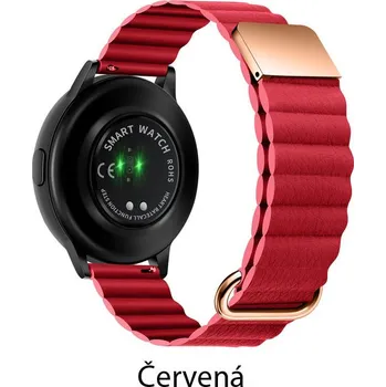 Příslušenství k chytrým hodinkám Magnetický Kožený Pásek Na Garmin Venu 2 Plus / Sq - Řemínek 20 Mm Barva: Červená