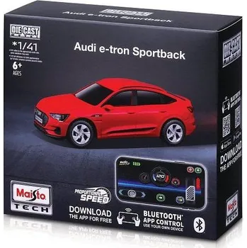 Hračka Maisto RC - 1:41 DIE-CAST METAL se světly, Audi e-tron Sportback, červené, XTR, Bluetooth