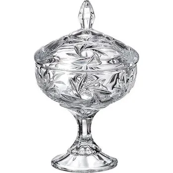 Dóza na potraviny Bohemia Crystal Dóza na noze s víčkem Nova Pinwheel 240 mm