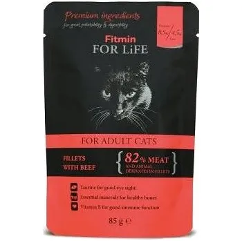 Krmivo pro kočku Fitmin For Life Hovězí kapsička pro kočky 6 × 85 g