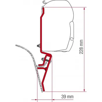 Markýza Adaptér na uchycení markýzy Fiamma F45 na stěnu VW T3 (1980-1992)