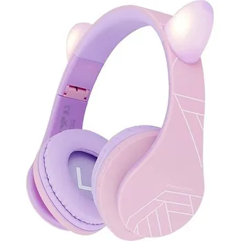 Sluchátka PowerLocus P2 Kids Cat Ears Purple/Pink