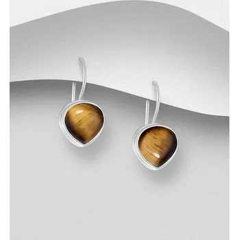 Náušnice Náušnice ze stříbra 925, zdobené Tygři oko ve tvaru kapek