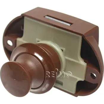Příslušenství ke karavanu Zamykací systém Push Lock kulatý oboustranný pro skříně a šuplíky 1 ks hnědá