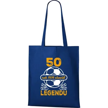 Nákupní taška DOBRÝ TRIKO Bavlněná taška s potiskem 50 let legenda fotbal Barva: Královsky modrá