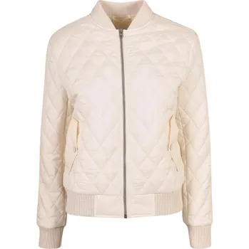 Ladies Diamond Quilt Nylon Jacket - whitesand XS