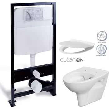 PRIM předstěnový instalační systém bez tlačítka + WC CERSANIT CLEANON PARVA + SEDÁTKO PRIM_20/0026 X PA2