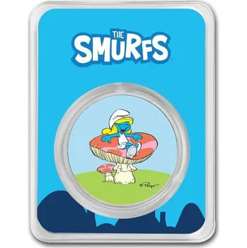 9Fine Mint Šmoulové Šmoulinky v TEP 2 $ 1 Oz 2023 Niue BU