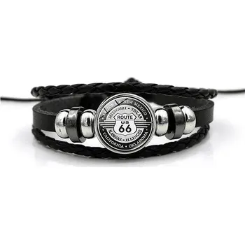 Náramek Predator Kožený náramek „route 66 náramek“ Predator Q1 – 14005-2