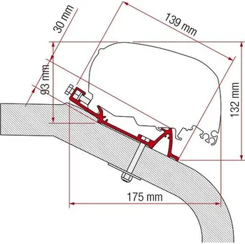 Markýza Adaptér LMC Tec 450 - F80, délka 500 cm