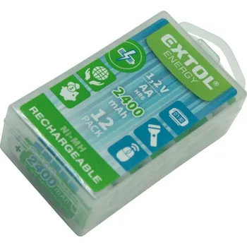Článková baterie EXTOL Baterie nabíjecí AA 1,2V (HR6) 2400mAh NiMh -1ks