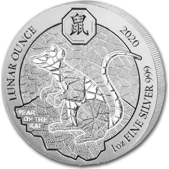 Stříbrná mince Rwanda Lunární rok krysy 1 oz 2020 Ag .999 Lunar Ounce