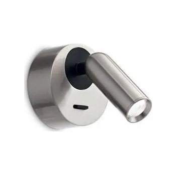 Bodové svítidlo IDEALLUX LED Nástěnné bodové svítidlo Ideal Lux BEAN ROUND AP NICKEL 260631 3,5W 220lm 3000K IP20 7cm kulaté niklové - IDEALLUX ILUX 260631