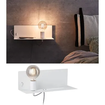 Nástěnné svítidlo PAULMANN Nástěnné svítidlo Devara USB C E27 230V max. 40W stmívatelné bílá mat - PAULMANN P 96774