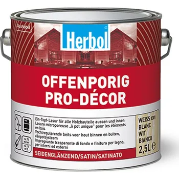 Lak na dřevo Herbol Offenporig Pro-Décor - 0301 weiss 5 l