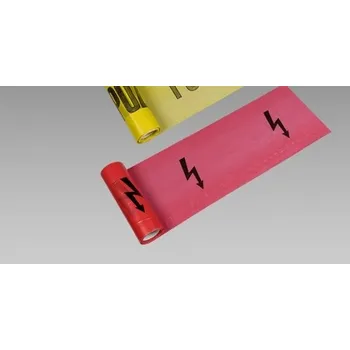 Výstražná páska DEN BRAVEN Výstražná fólie červená/elektřina 33cm*250bm