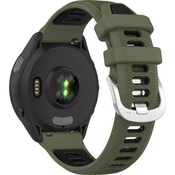 Run Silikonový Dvoubarevný Pásek Na Hodinky Garmin Barva: Zelená-Černá, Velikost: 18 Mm