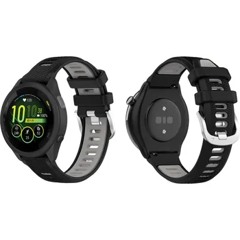 Run Silikonový Dvoubarevný Pásek Na Hodinky Garmin Barva: Černá-Šedá, Velikost: 22 Mm